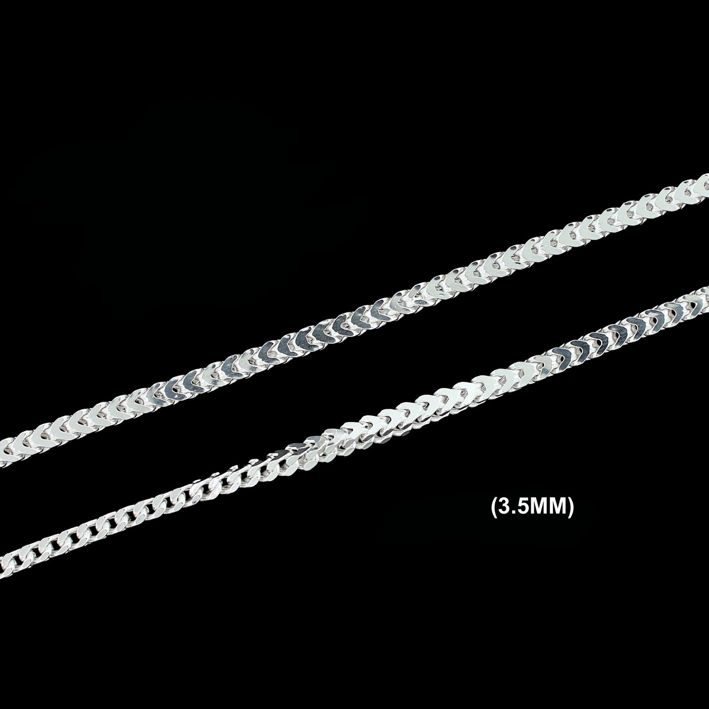 3.5MM Solid 925 Sterling Silver Franco Link Chain Necklace or Bracelet ITALY