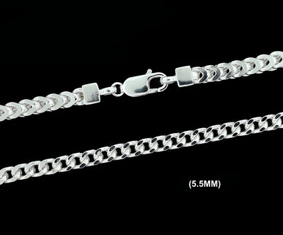 5.5MM Solid 925 Sterling Silver Franco Link Chain Necklace or Bracelet ITALY