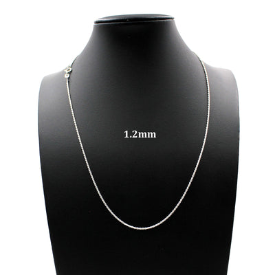 1.2MM Solid 925 Sterling Silver Diamond-Cut Rope Chain Necklace or Bracelet ITALY