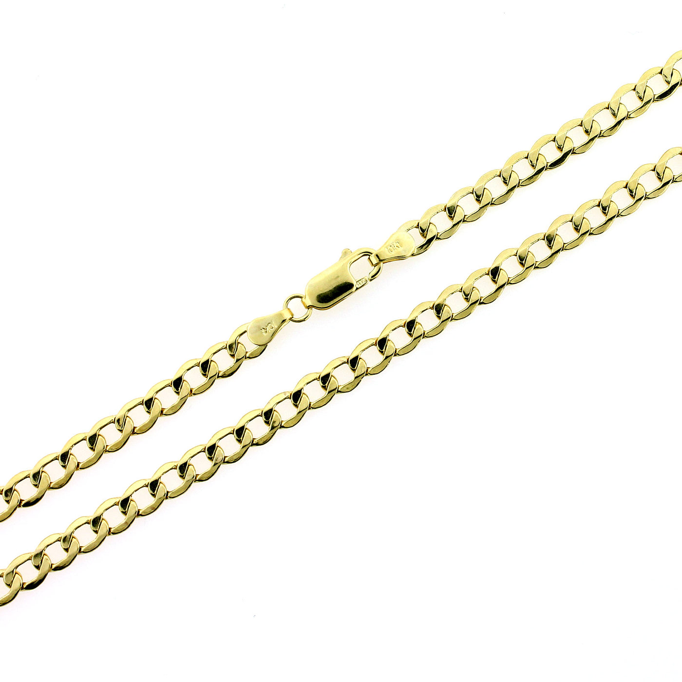 10K Solid Yellow Gold Men's Cuban Curb Link Chain Necklace 3.5MM 16" 18" 20" 22" 24" 26"