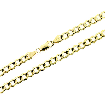 10K Solid Yellow Gold Cuban Curb Link Chain Necklace 4.5MM 16" 18" 20" 22" 24" 26"