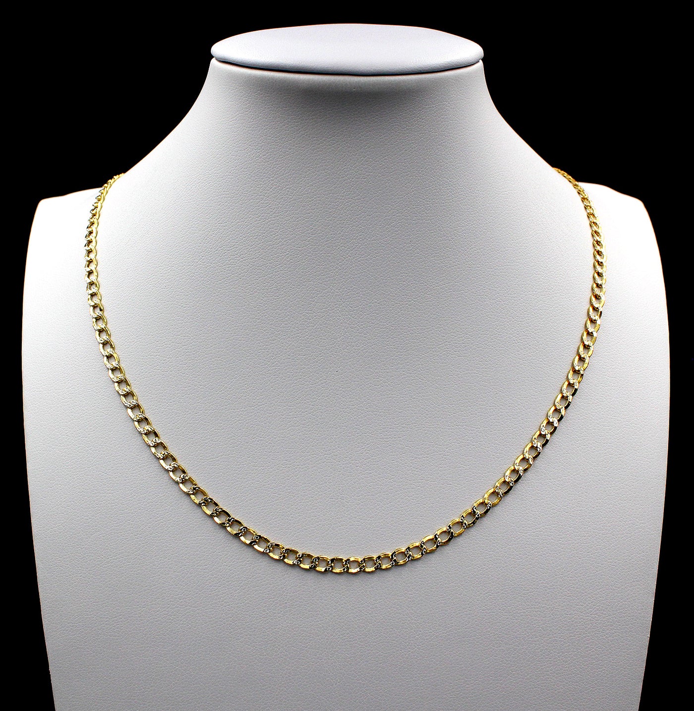 10K Yellow Gold Diamond Cut Cuban Link Chain Necklace 2MM 16" 18" 20" 22" 24"