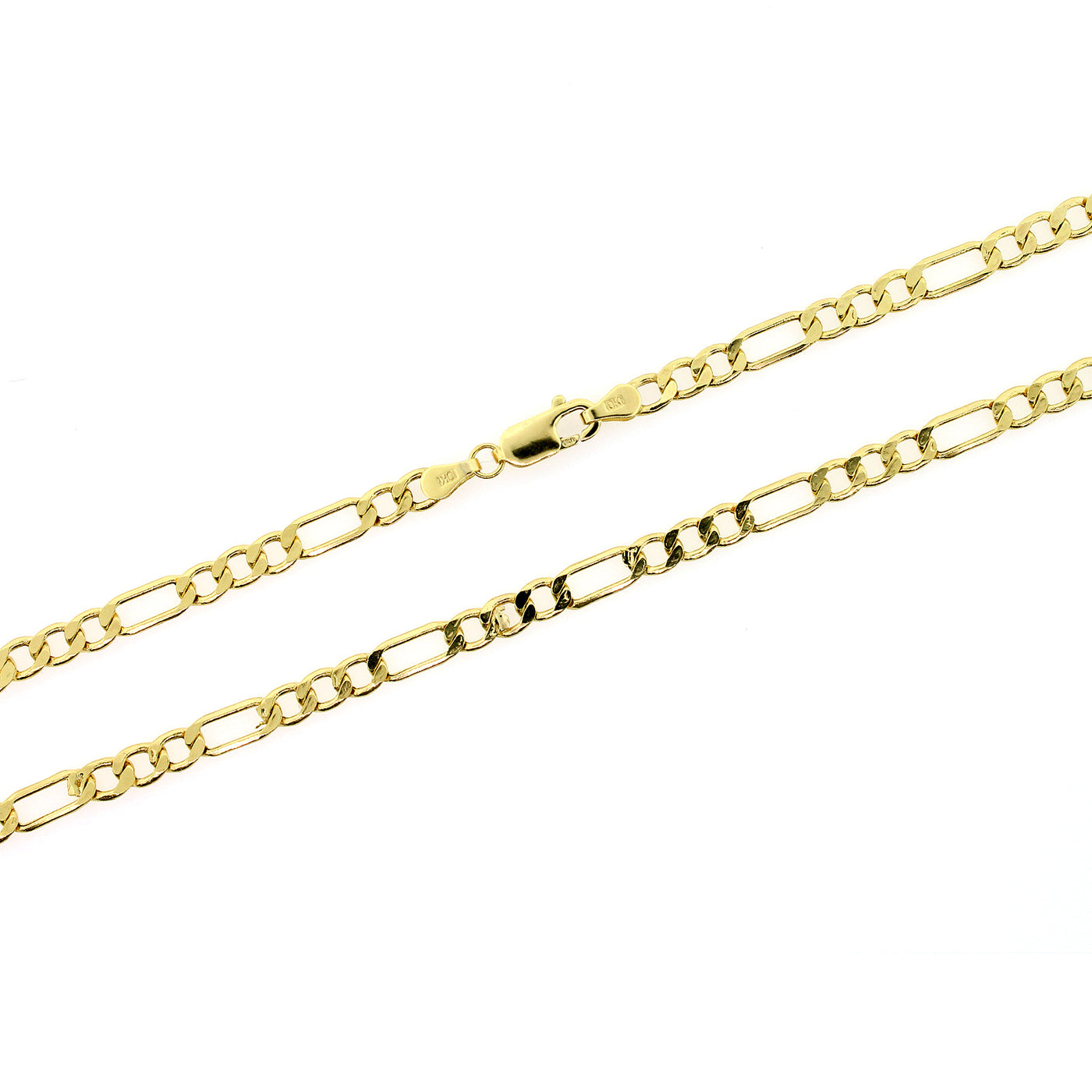 10K Solid Yellow Gold Men's Figaro Link Chain Necklace 3.5MM 16" 18" 20" 22" 24"