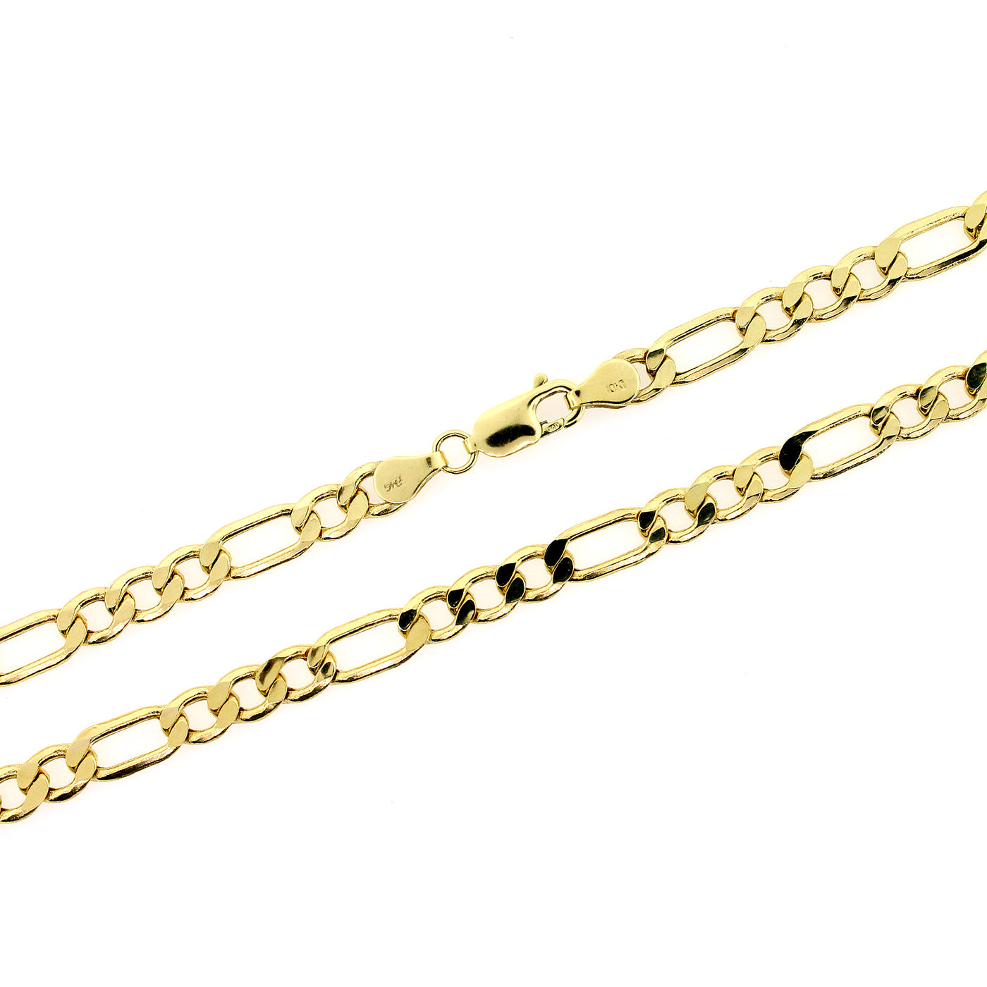 10K Solid Yellow Gold Men's Figaro Link Chain Necklace 6.5MM 20" 22" 24" 26"