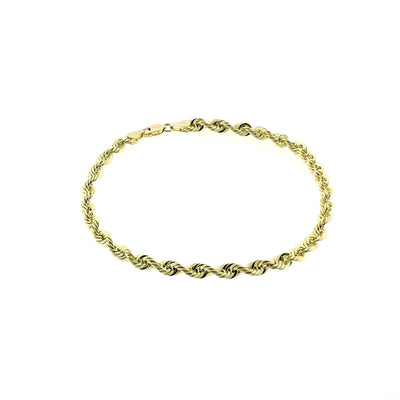 Real 10K Yellow Gold 6mm Rope Chain Bracelet Anklet Men Women 8" 9"