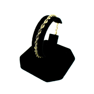 Real 10K Yellow Gold 4mm Rope Chain Bracelet Anklet Men Women 7" 8" 9"
