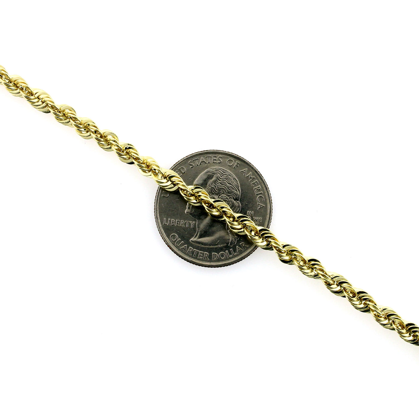 10K Yellow Gold Rope Chain Necklace 4MM 18" 20" 22" 24" 26" 28" 30"