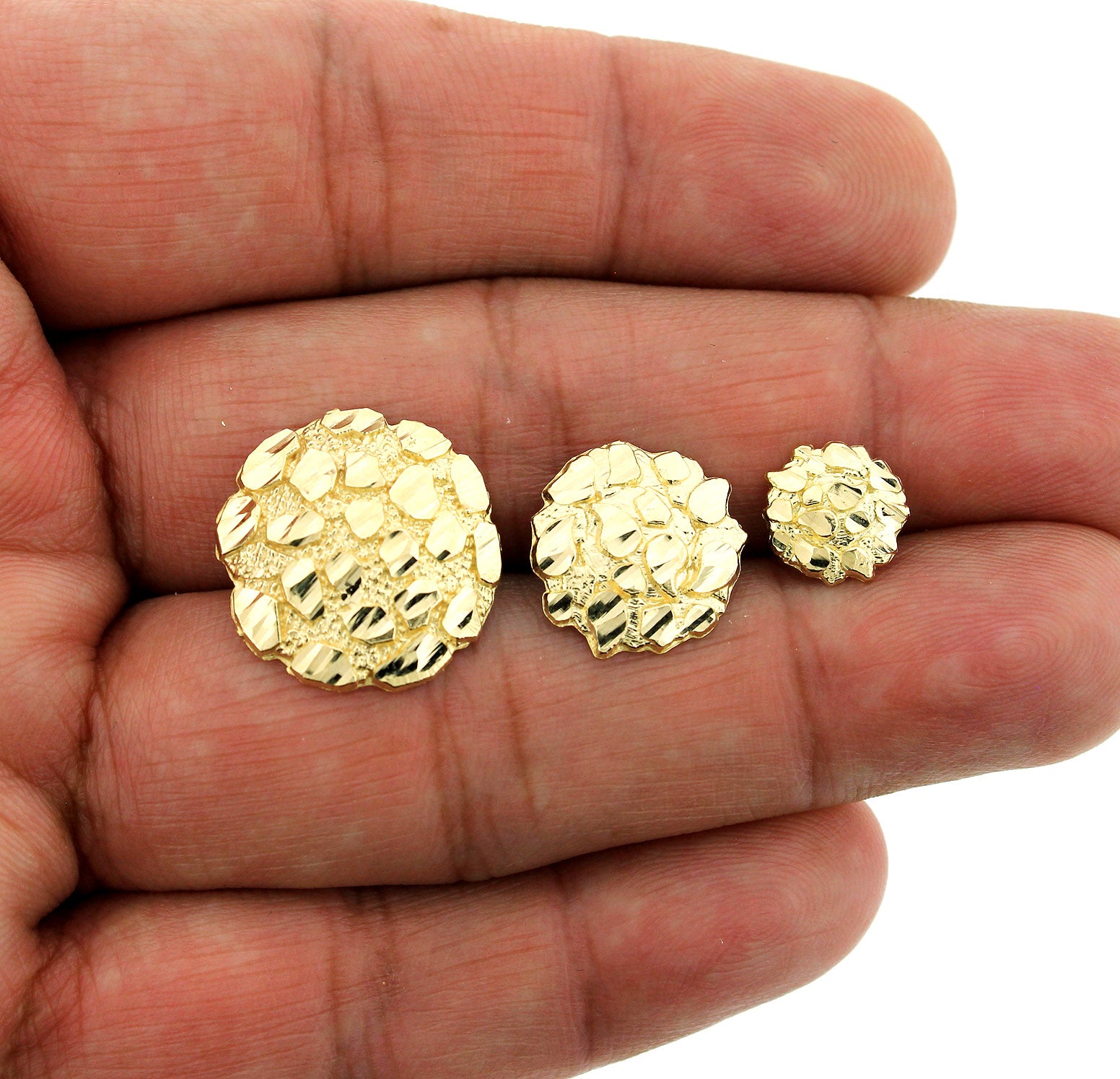 Gold nugget sale earrings 14k