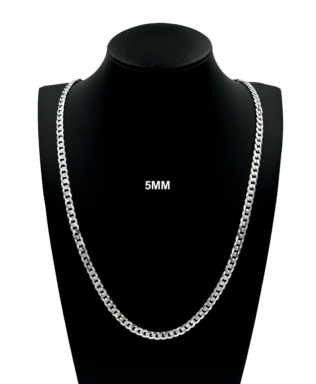 5MM Real Solid 925 Sterling Silver Curb Cuban Link Chain Pendant Necklace UNISEX