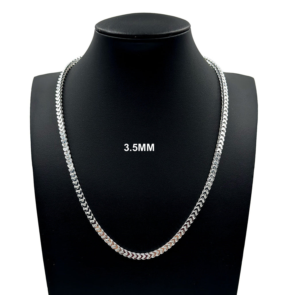 3.5MM Solid 925 Sterling Silver Franco Link Chain Necklace or Bracelet ITALY