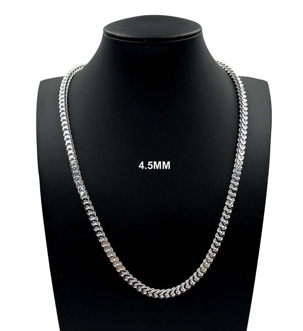 4.5MM Solid 925 Sterling Silver Franco Link Chain Necklace or Bracelet ITALY