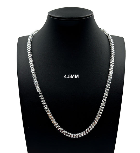 4.5MM Solid 925 Sterling Silver Franco Link Chain Necklace or Bracelet ITALY