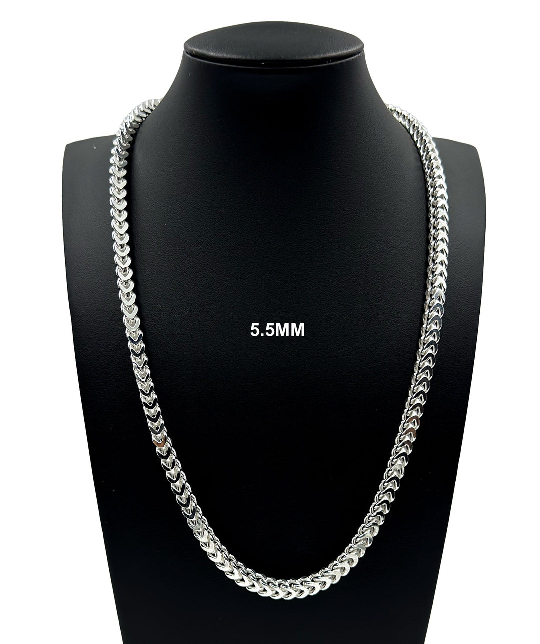 5.5MM Solid 925 Sterling Silver Franco Link Chain Necklace or Bracelet ITALY