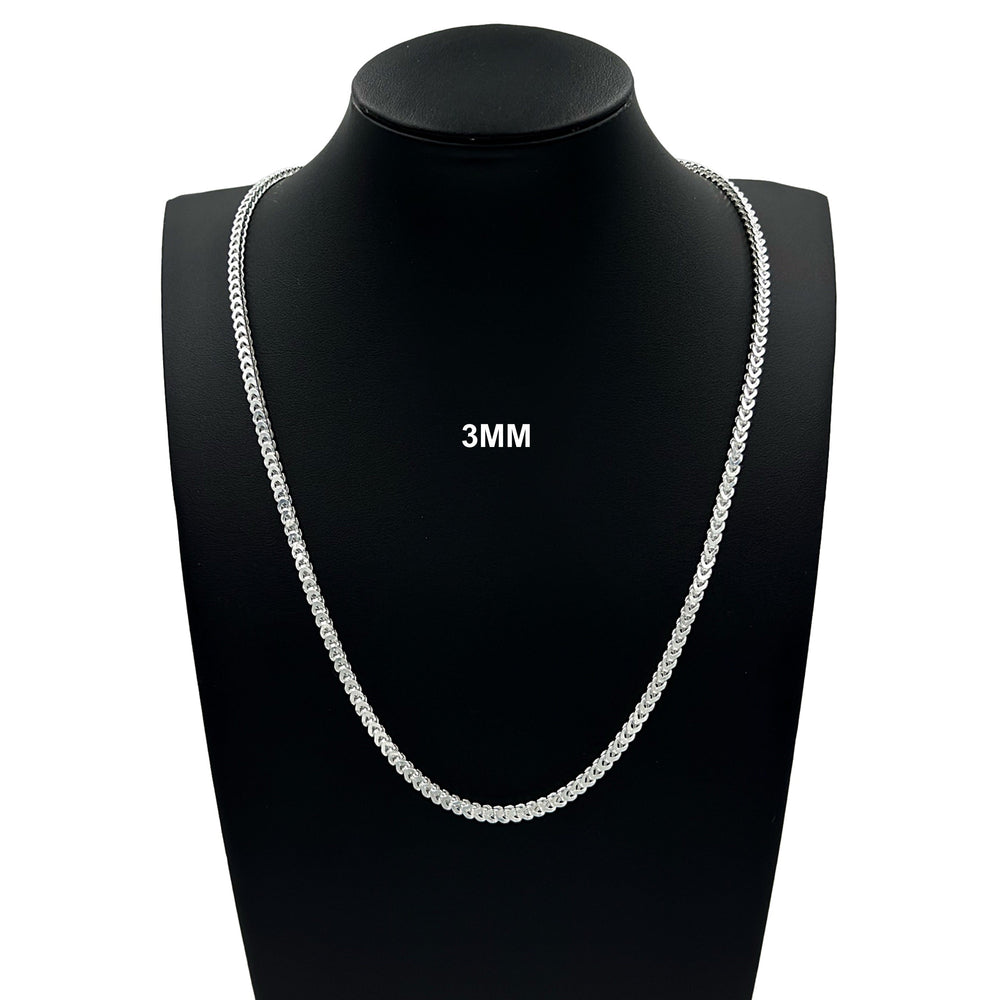 3MM Solid 925 Sterling Silver Franco Link Chain Necklace or Bracelet ITALY