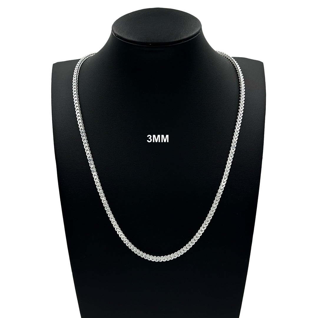 3MM Solid 925 Sterling Silver Franco Link Chain Necklace or Bracelet ITALY