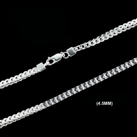 4.5MM Solid 925 Sterling Silver Franco Link Chain Necklace or Bracelet ITALY