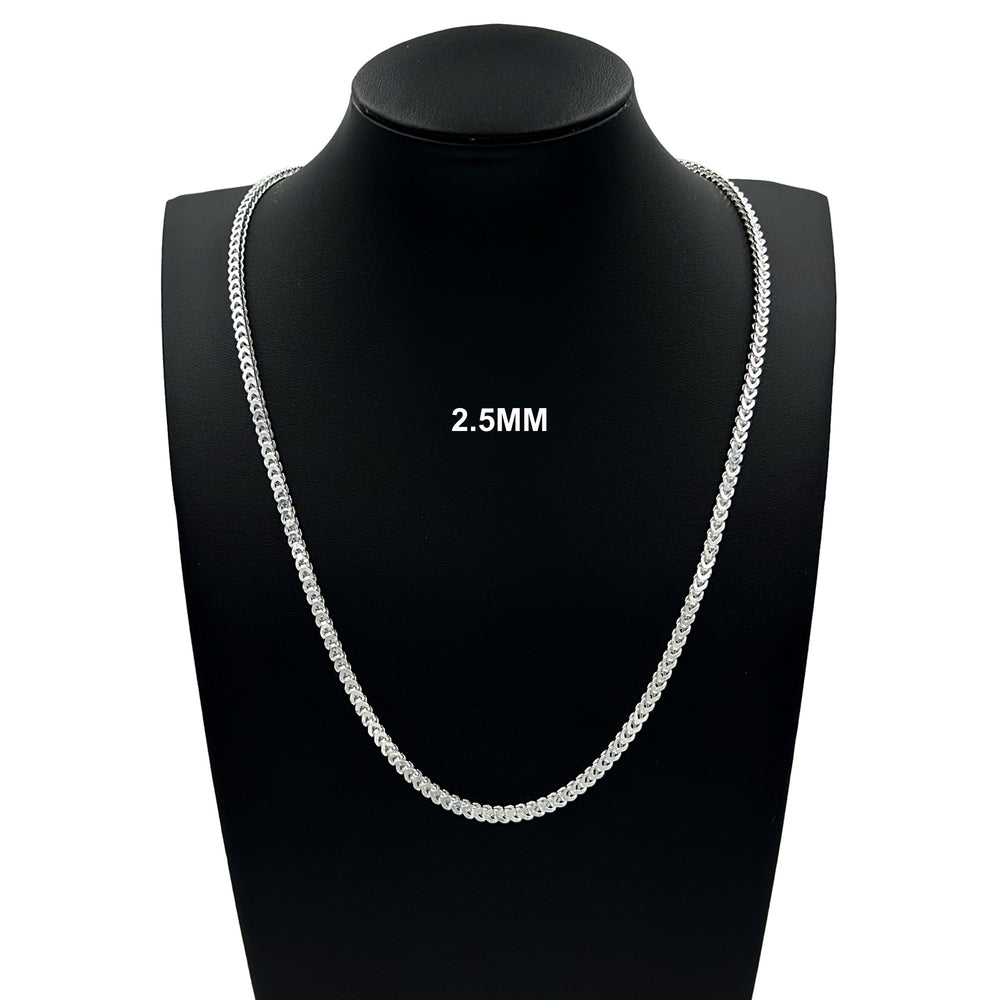 2.5MM Solid 925 Sterling Silver Franco Link Chain Necklace or Bracelet ITALY