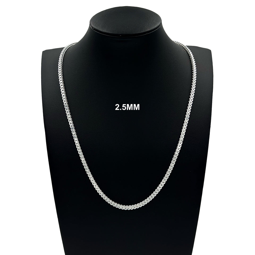 2.5MM Solid 925 Sterling Silver Franco Link Chain Necklace or Bracelet ITALY