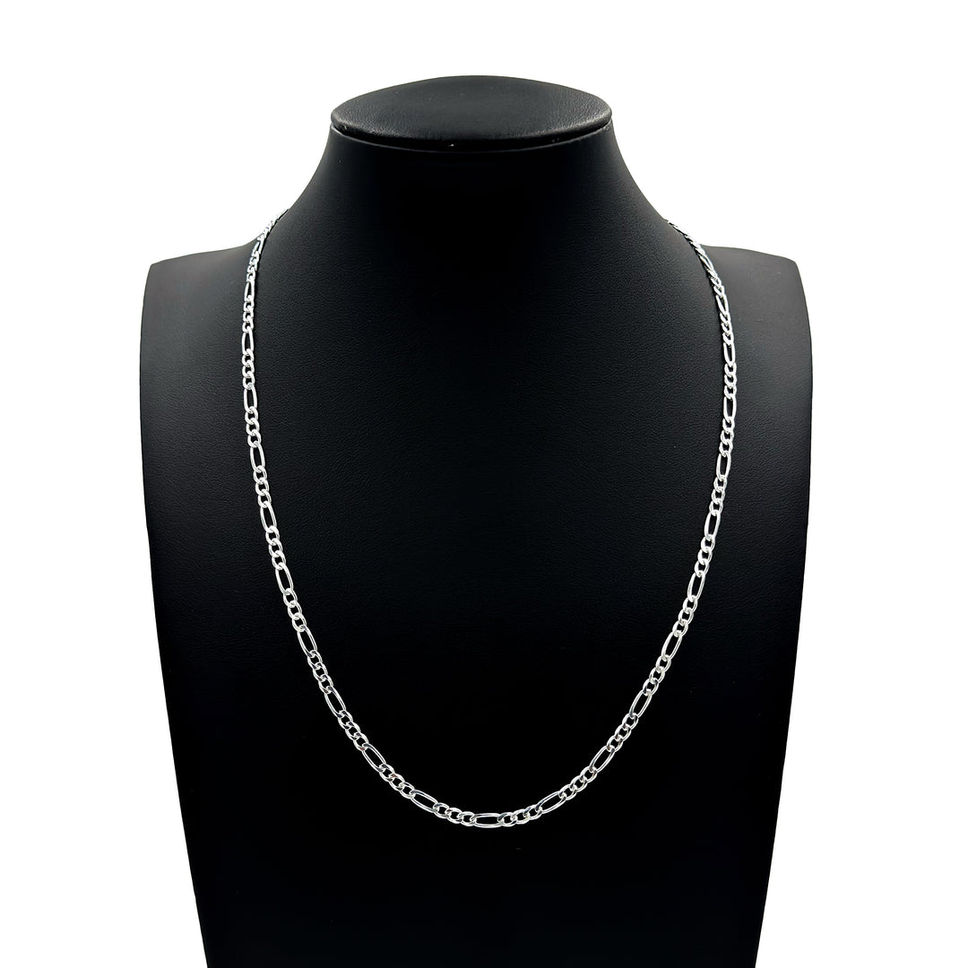 Real 3MM Solid 925 Sterling Silver Italian FIGARO LINK CHAIN Necklace UNISEX