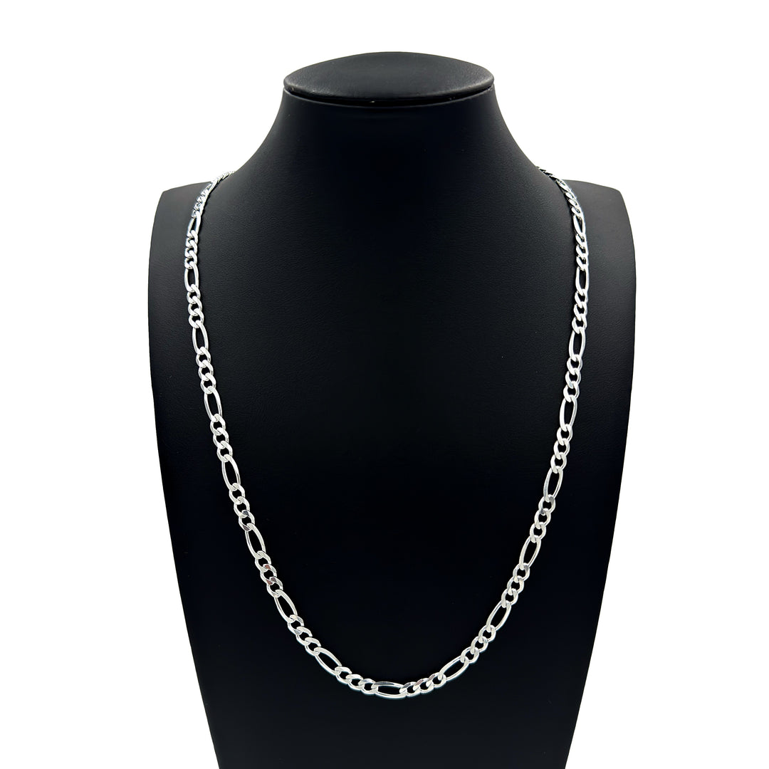 Real 5MM Solid 925 Sterling Silver Italian FIGARO LINK CHAIN Necklace UNISEX