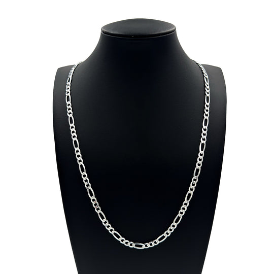 Real 5MM Solid 925 Sterling Silver Italian FIGARO LINK CHAIN Necklace UNISEX