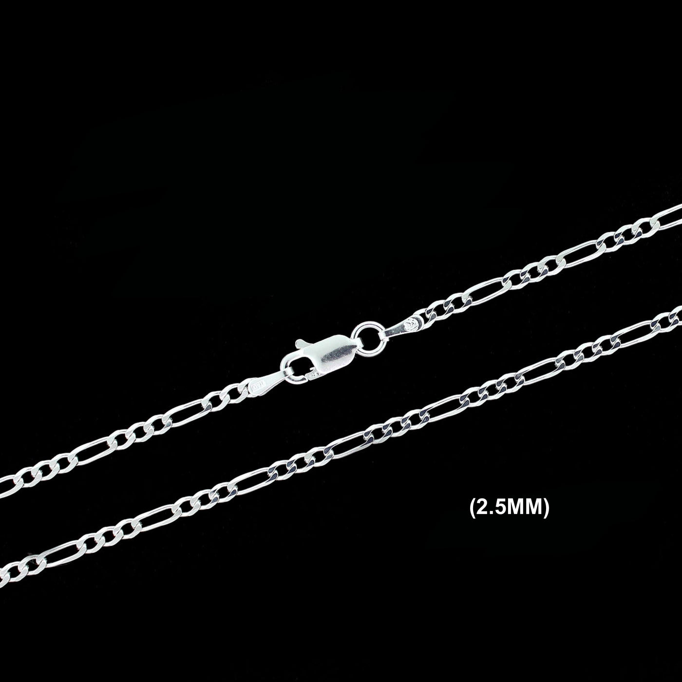 Real Solid 925 Sterling Silver Figaro Link Chain Necklace Bracelet 2.5mm 3mm 4mm 5mm 6mm 7mm 8mm 9mm Gift For Men & Women ITALY