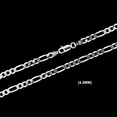 Real Solid 925 Sterling Silver Figaro Link Chain Necklace Bracelet 2.5mm 3mm 4mm 5mm 6mm 7mm 8mm 9mm Gift For Men & Women ITALY