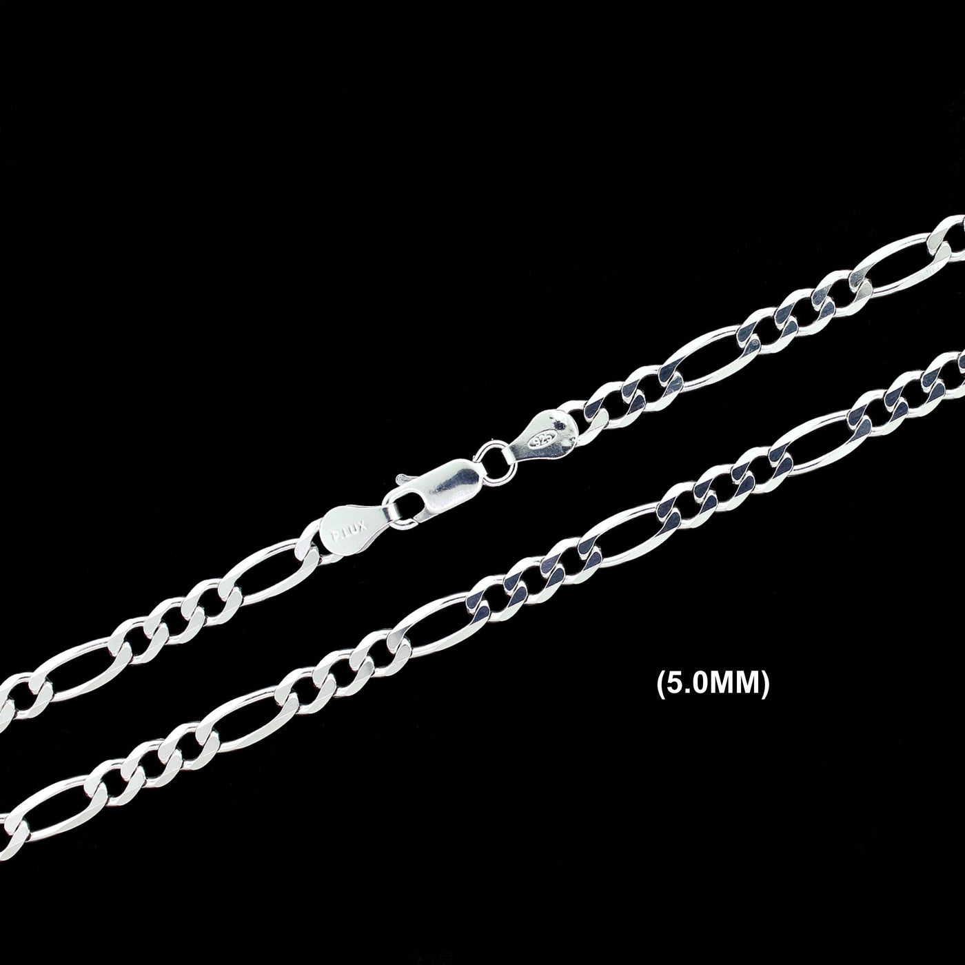Real Solid 925 Sterling Silver Figaro Link Chain Necklace Bracelet 2.5mm 3mm 4mm 5mm 6mm 7mm 8mm 9mm Gift For Men & Women ITALY