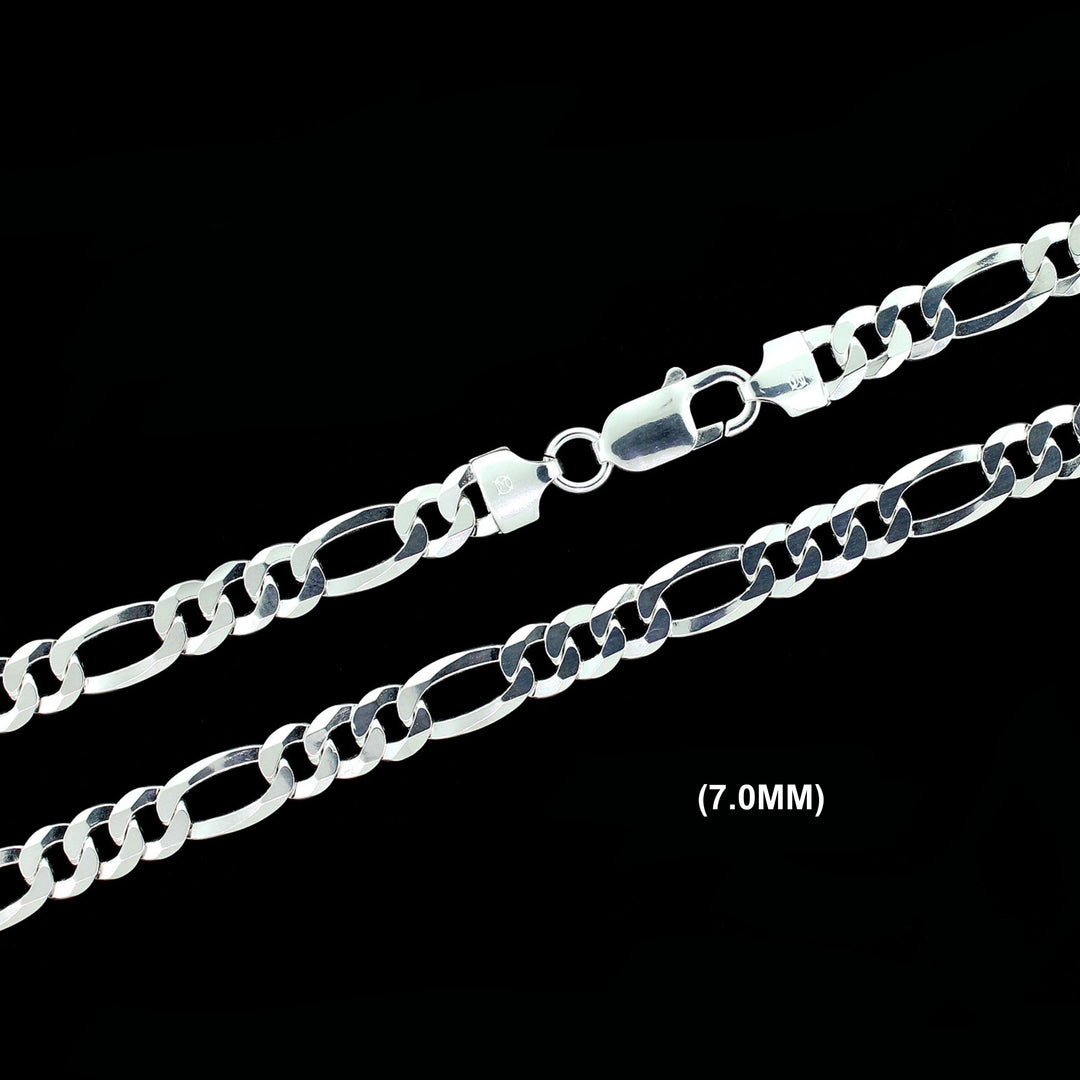 Real Solid 925 Sterling Silver Figaro Link Chain Necklace Bracelet 2.5mm 3mm 4mm 5mm 6mm 7mm 8mm 9mm Gift For Men &amp; Women ITALY
