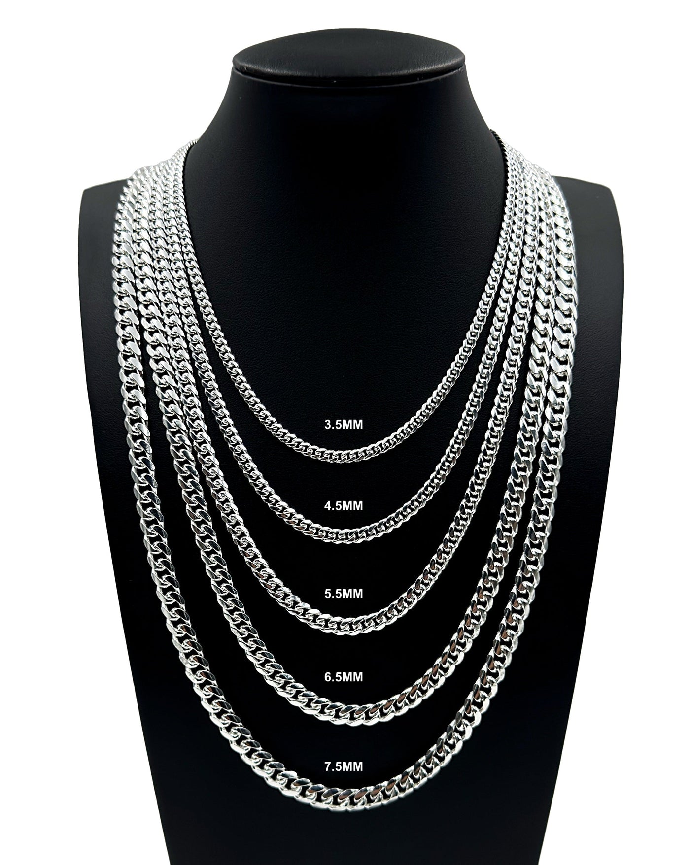 Real Solid 925 Sterling Silver Miami Cuban Link Chain Necklace