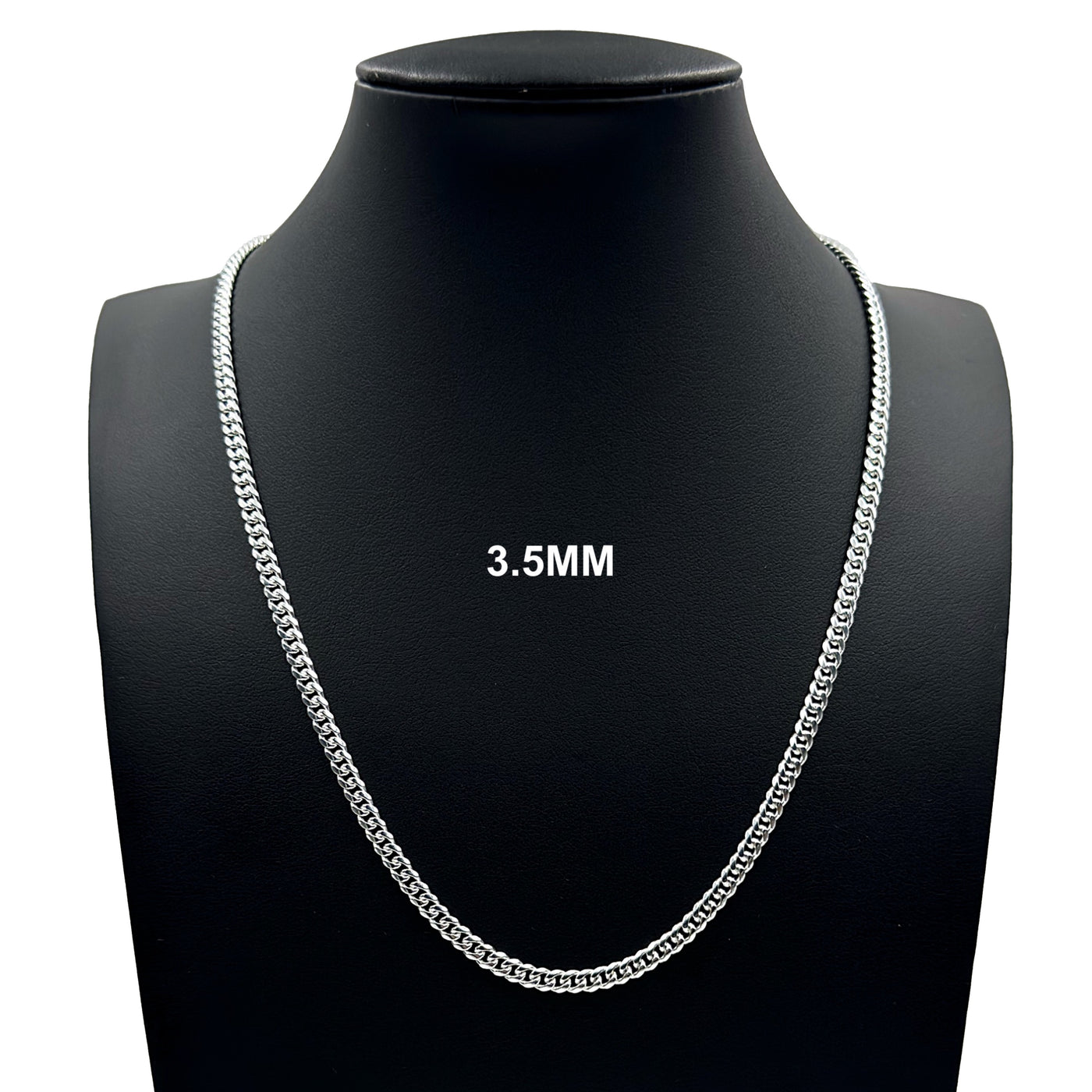 Real 3.5MM Solid 925 Sterling Silver Italian MIAMI CUBAN LINK CHAIN Necklace UNISEX