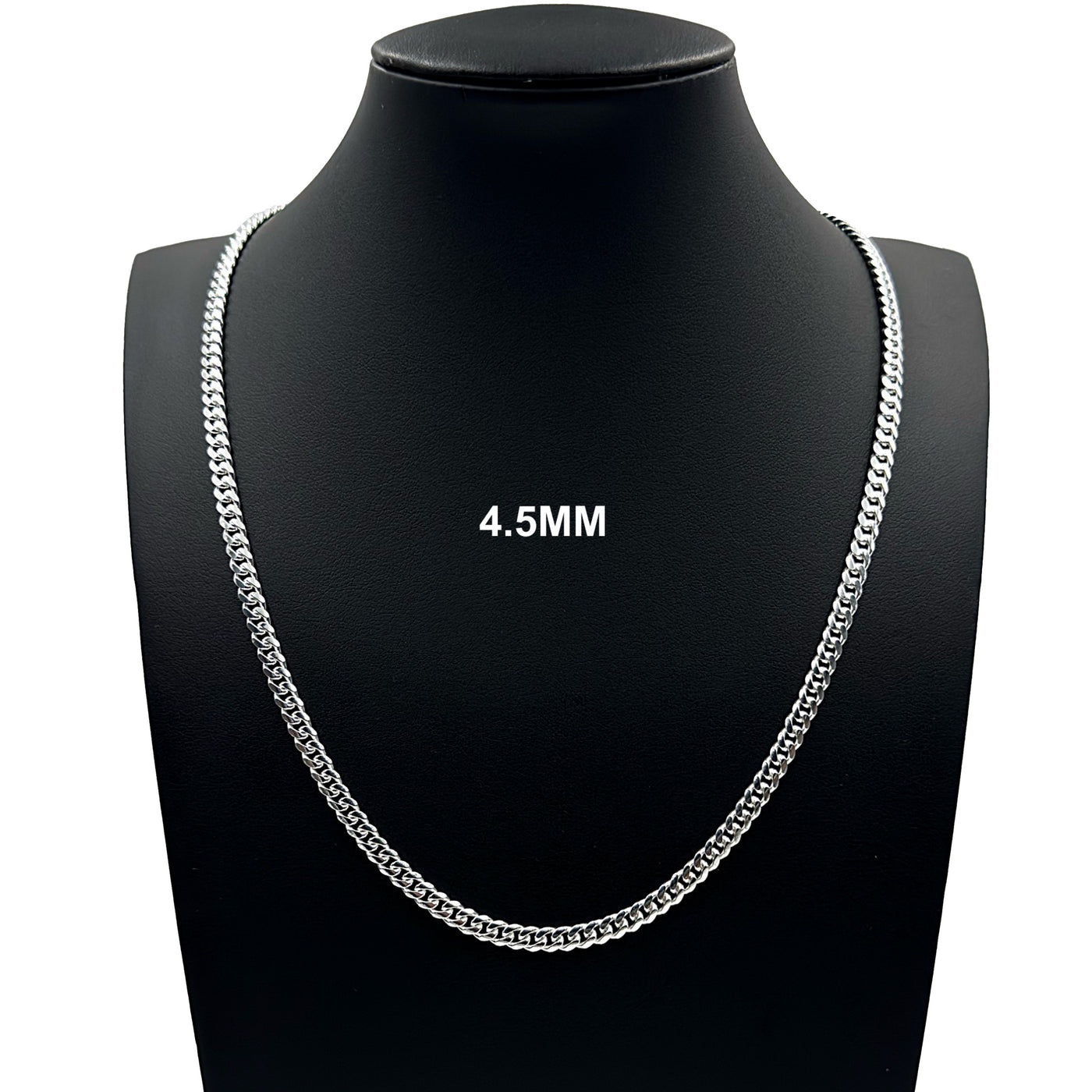 Real 4.5MM Solid 925 Sterling Silver Italian MIAMI CUBAN LINK CHAIN Necklace UNISEX