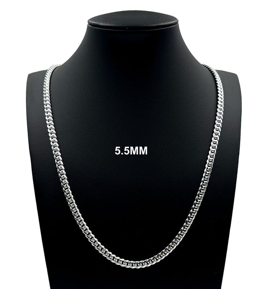 Real 5.5MM Solid 925 Sterling Silver Italian MIAMI CUBAN LINK CHAIN Necklace UNISEX
