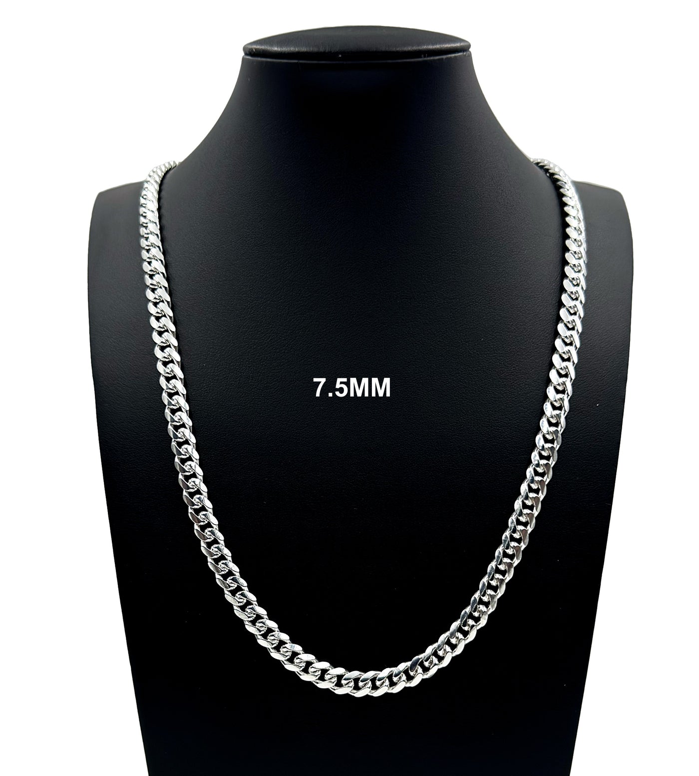 Real 7.5MM Solid 925 Sterling Silver Italian MIAMI CUBAN LINK CHAIN Necklace UNISEX