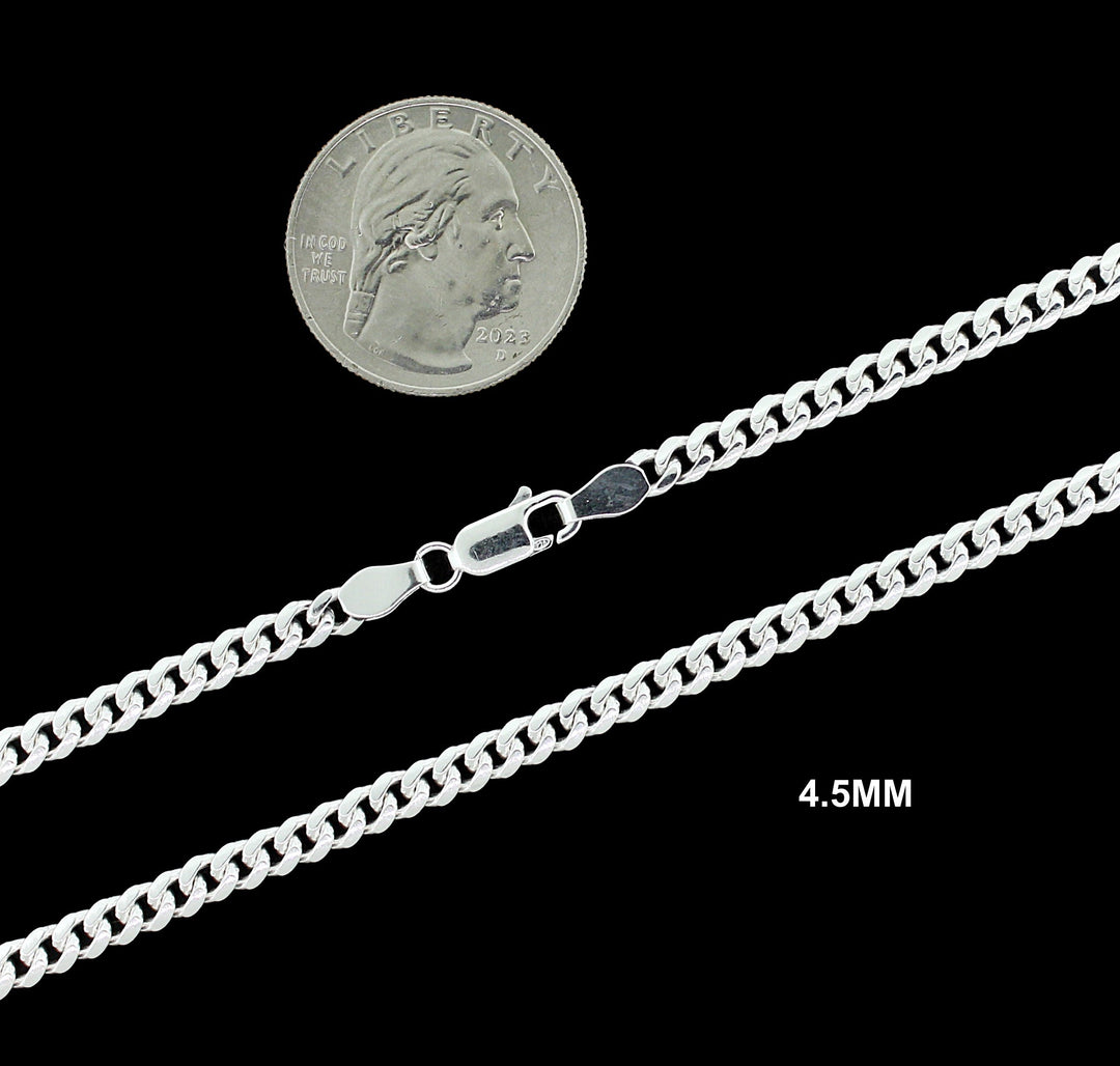 Real Solid 925 Sterling Silver Miami Cuban Link Chain Necklace Bracelet 3.5mm 4.5mm 5.5mm 6.5mm 7.5mm Gift For Men &amp; Women ITALY