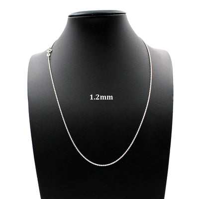 1.2MM Solid 925 Sterling Silver Italian DIAMOND CUT ROPE CHAIN Necklace UNISEX