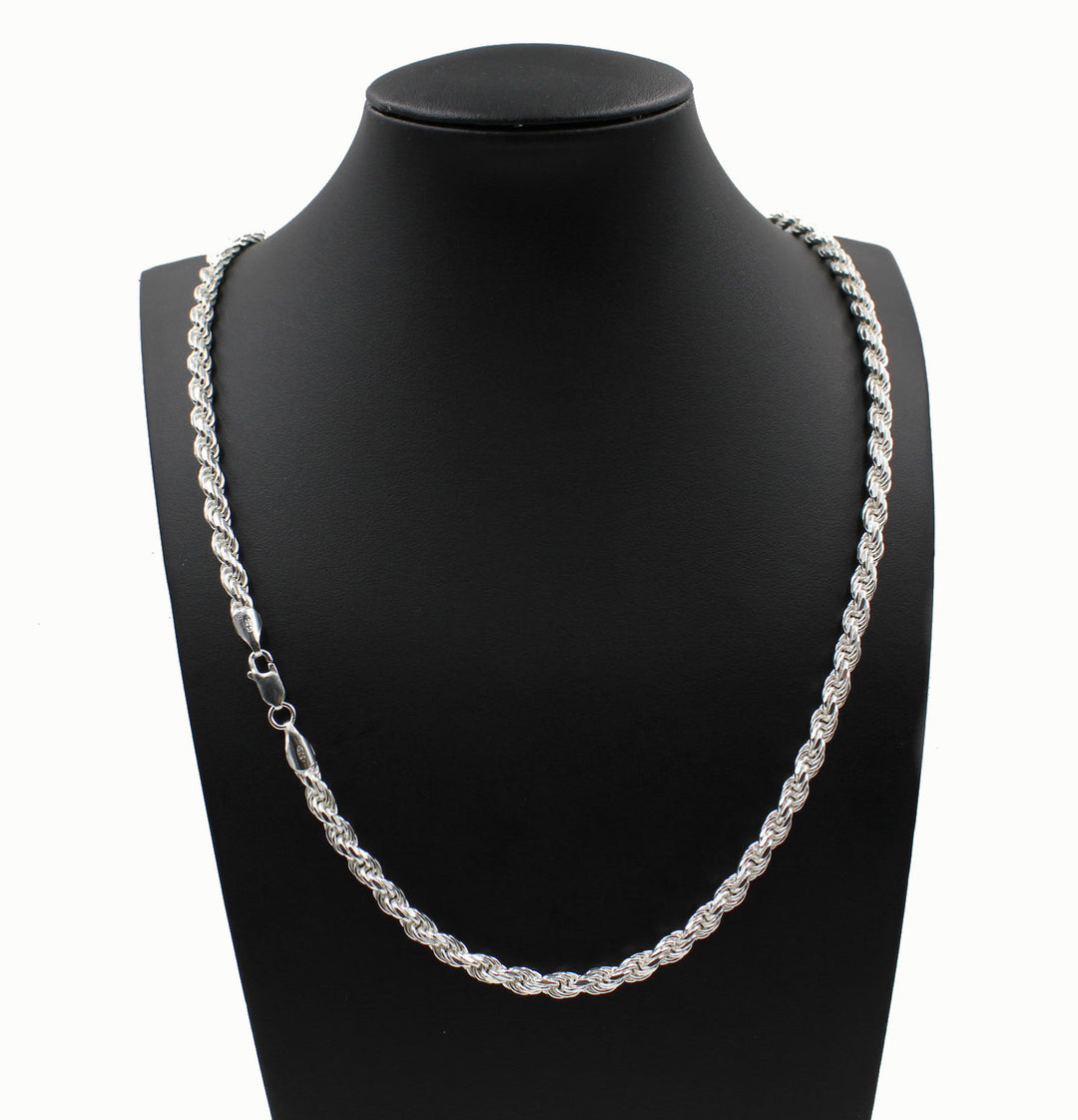 5MM Solid 925 Sterling Silver Italian DIAMOND CUT ROPE CHAIN Necklace UNISEX