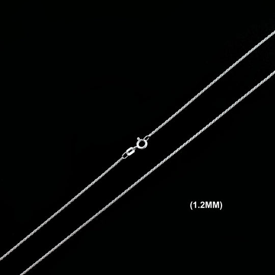 1.2MM Solid 925 Sterling Silver Diamond-Cut Rope Chain Necklace or Bracelet ITALY