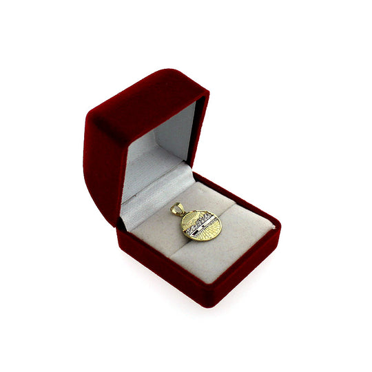 Real 10K Solid Yellow Gold Last Supper Charm Pendant Round Jesus Medallion