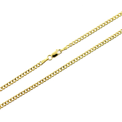 10K Solid Yellow Gold Cuban Curb Link Chain Necklace 2MM 16" 18" 20" 22" 24"