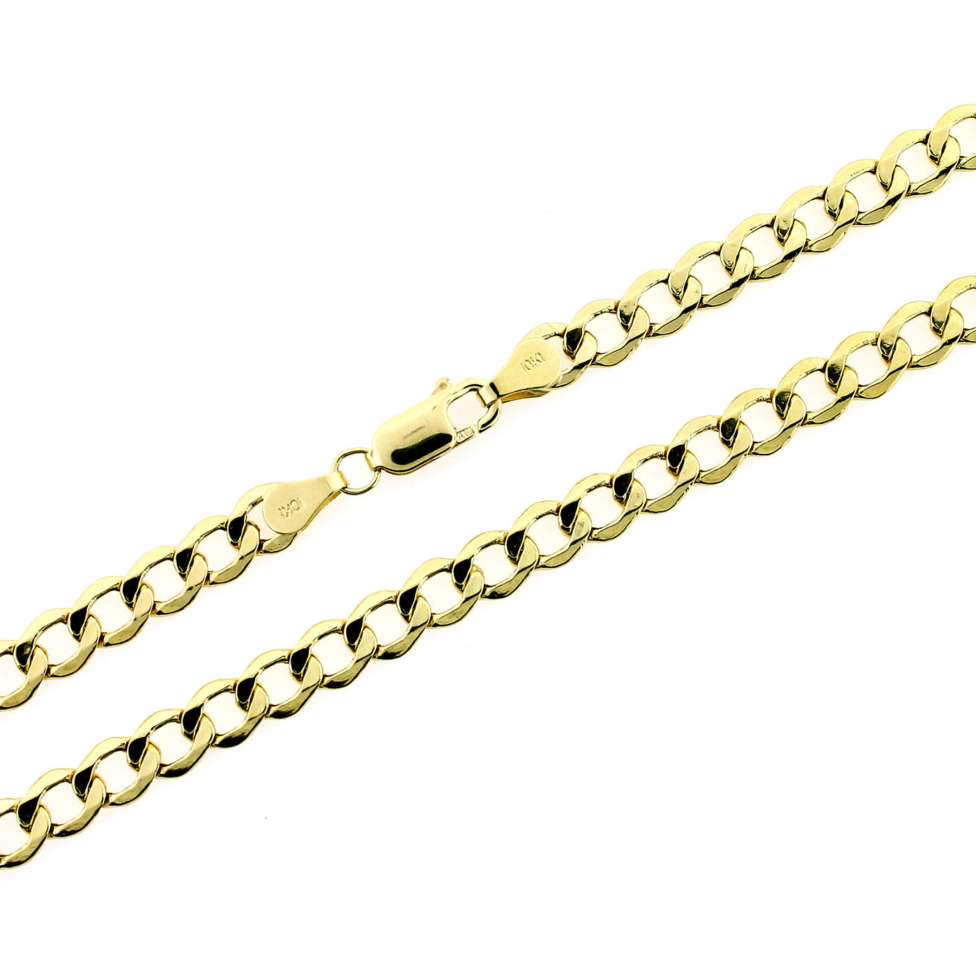 10K Solid Yellow Gold Cuban Curb Link Chain Necklace 4.5MM 16" 18" 20" 22" 24" 26"