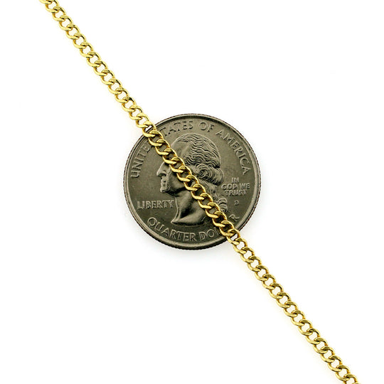 10K Solid Yellow Gold Cuban Curb Link Chain Necklace 2MM 16" 18" 20" 22" 24"