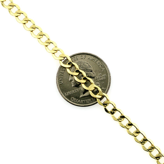 10K Solid Yellow Gold Cuban Link Chain Necklace 5.5MM 18" 20" 22" 24" 26"