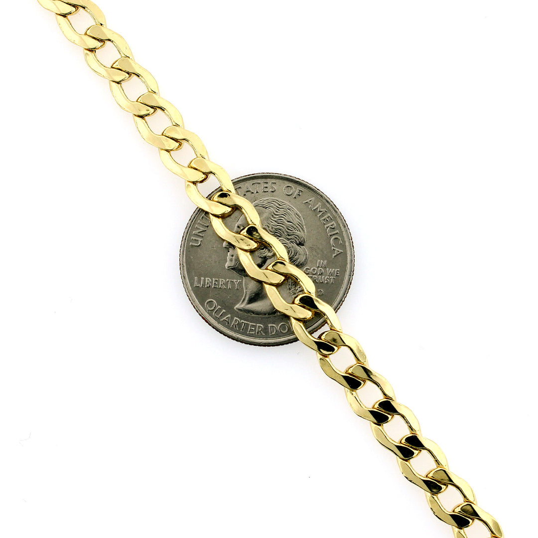 10K Solid Yellow Gold Cuban Link Chain Necklace 6.5MM 20" 22" 24" 26"