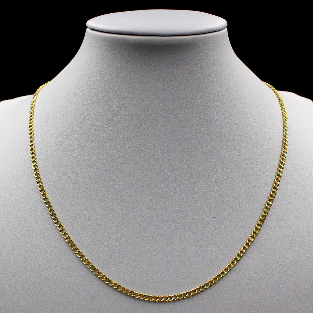 10K Yellow Gold Cuban Curb Link Chain Necklace 16" - 30" 2mm 2.5mm 3.5mm 4.5mm 5.5mm 6.5mm