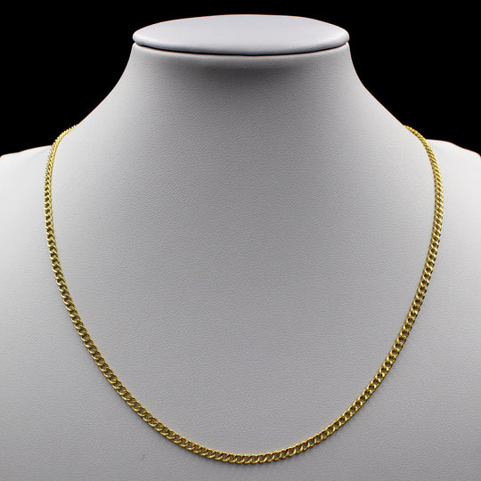 10K Yellow Gold Cuban Curb Link Chain Necklace 16" - 30" 2mm 2.5mm 3.5mm 4.5mm 5.5mm 6.5mm