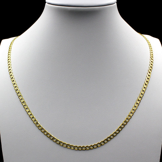 10K Solid Yellow Gold Cuban Curb Link Chain Necklace 2MM 16" 18" 20" 22" 24"