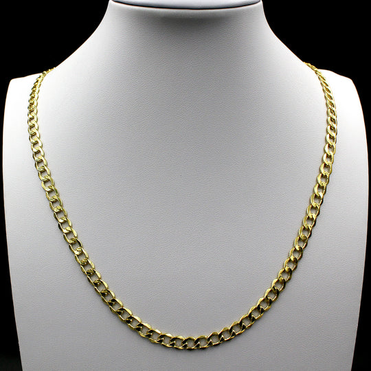 10K Solid Yellow Gold Cuban Curb Link Chain Necklace 4.5MM 16" 18" 20" 22" 24" 26"