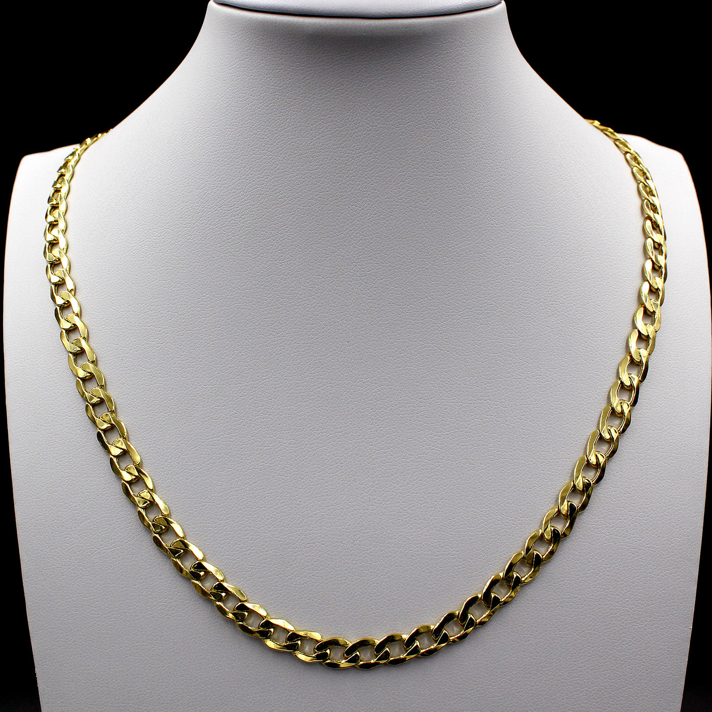 10K Solid Yellow Gold Cuban Link Chain Necklace 6.5MM 20" 22" 24" 26"