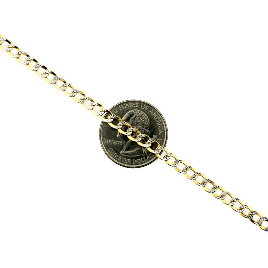 10K Solid Yellow Gold Diamond Cut Cuban Link Chain Necklace 2.5MM 16" 18" 20" 22" 24"
